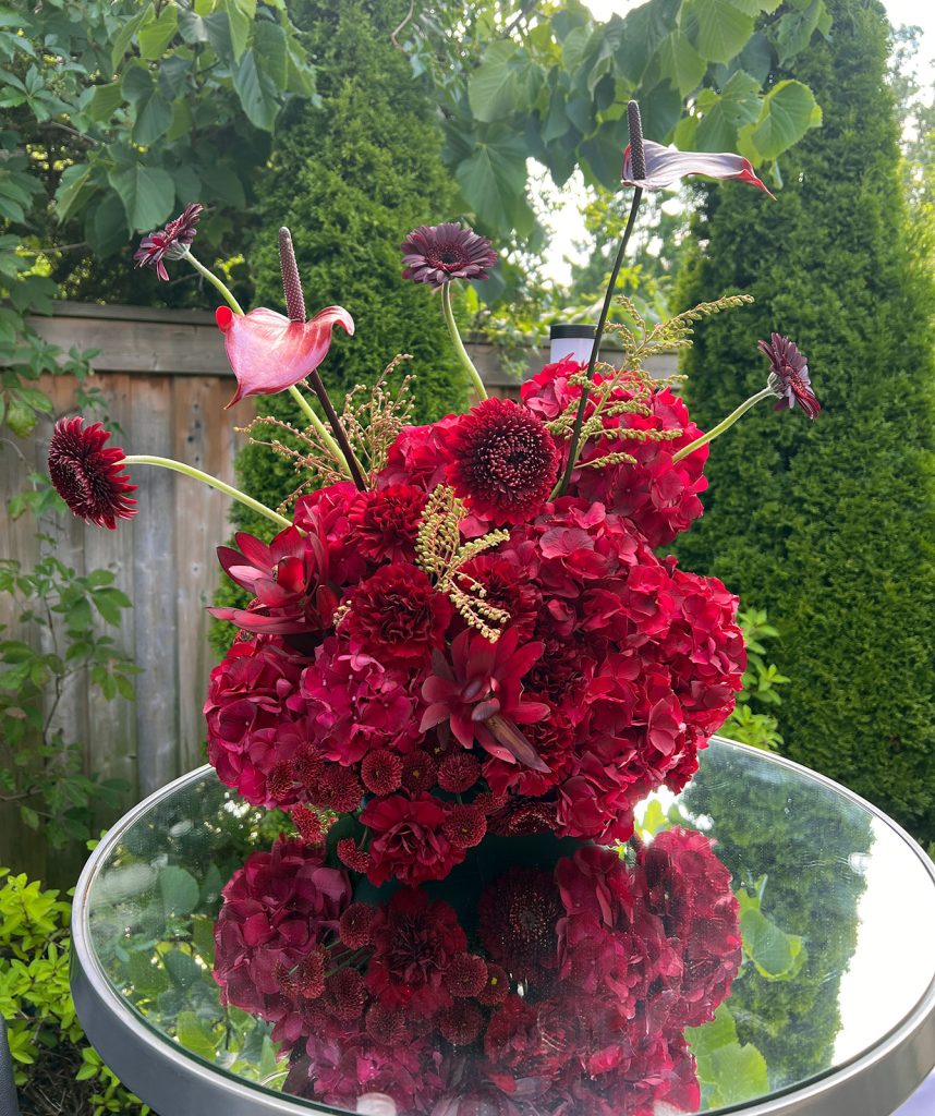 Lux Burgundy Centerpiece