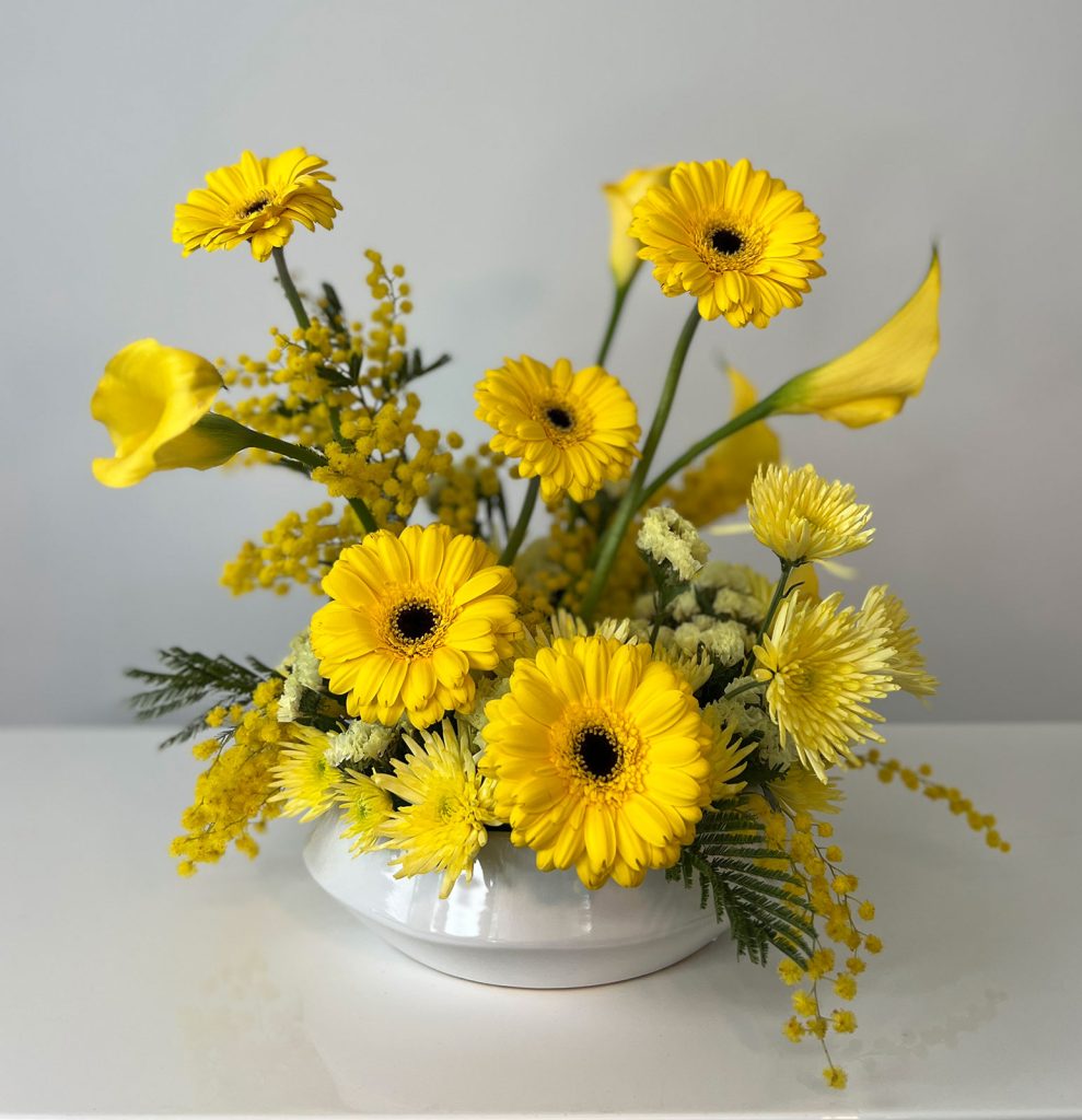 Yellow Shades Centerpiece